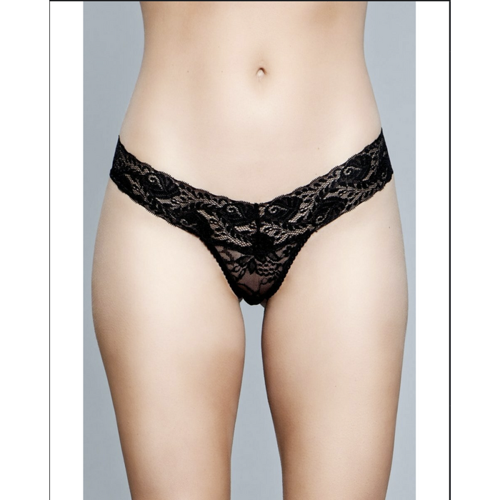 Be Wiked- Chiloti femei V-Cut dantela neagra,