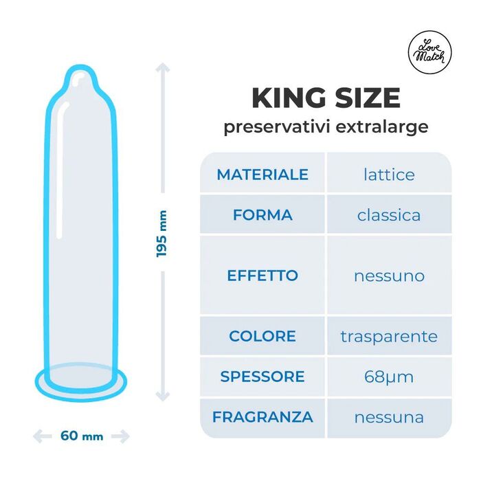 Prezervative King Size Love Match XXL - 6 Buc. caracteristici