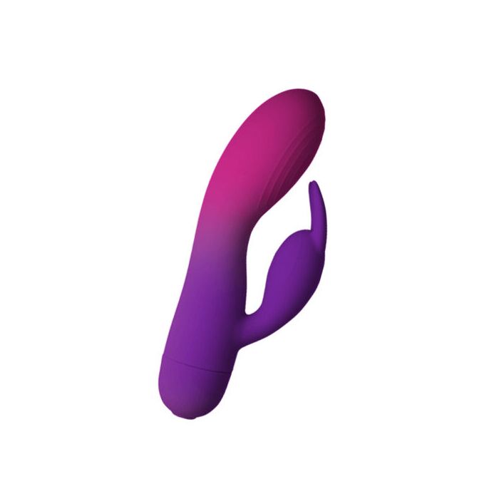 Vibrator Rabbit Rocks Off Glo-Girl, produs, corp striat si brat clitoridian