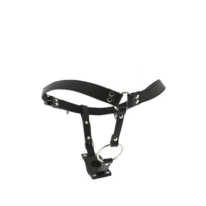 Chilot piele pentru Strapon Blaze String with Penis Ring
