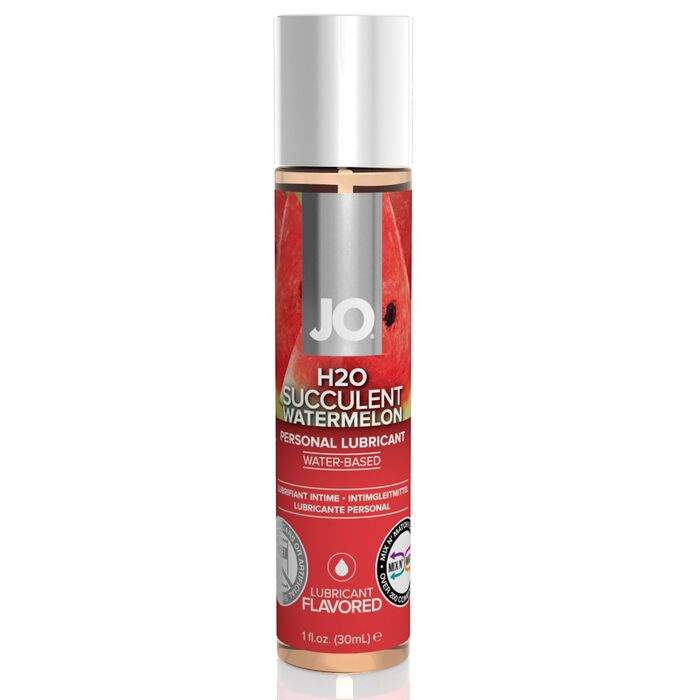 Lubrifiant System JO H2O Succulent Watermelon 30 ml, flacon pe baza de apa cu aroma de pepene rosu