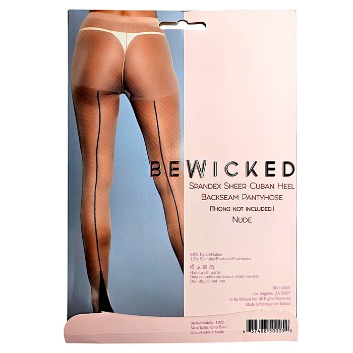 Ciorapi Bej cu dunga neagra, BE WICKED Ring My Line Pantyhose
