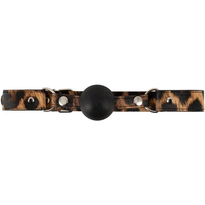 Set BDSM, zgarda, silicon negru, reglabil, imprimeu leopard, 4cm curea