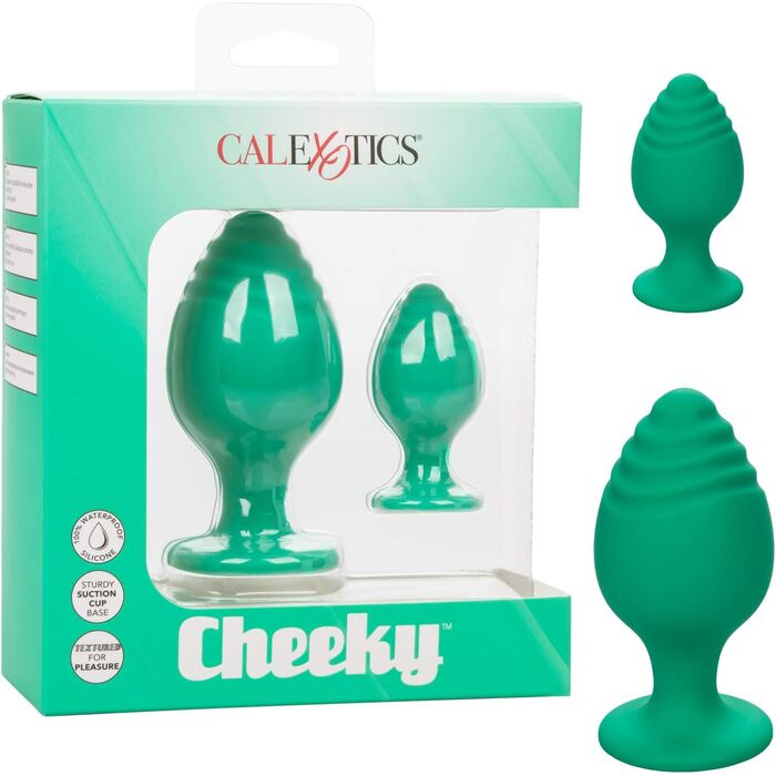 Set Dopuri Anale CalExotics Cheeky 2 Anal Plugs Set - Verde