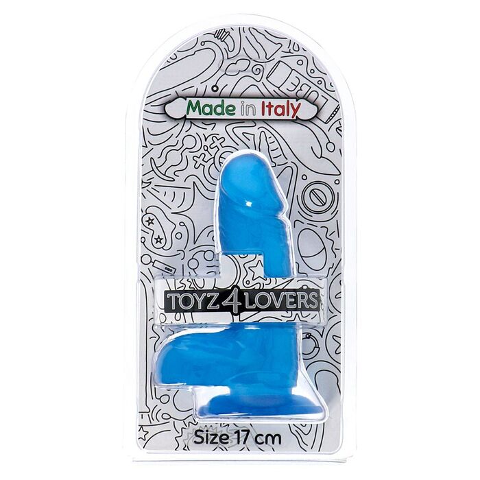 Dildo Giacomo Blu Trasparente, 17 cm