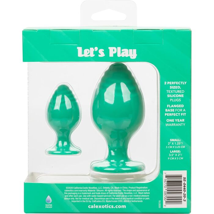 Set Dopuri Anale CalExotics Cheeky 2 Anal Plugs Set - Verde box