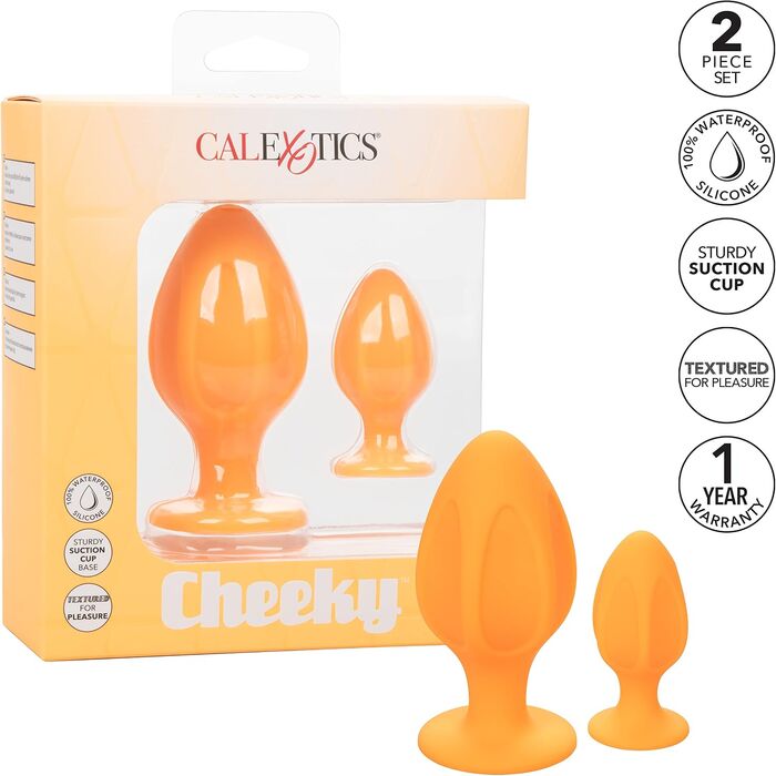 Set Dopuri Anale CalExotics Cheeky 2 Anal Plugs - Orange