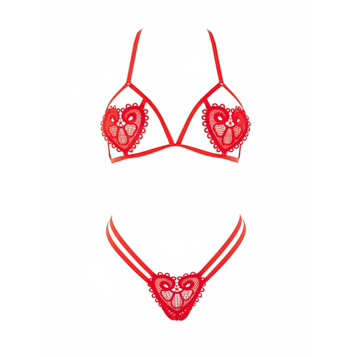 Lenjerie Intima Hearts Design Leg Avenue - Rosu - model