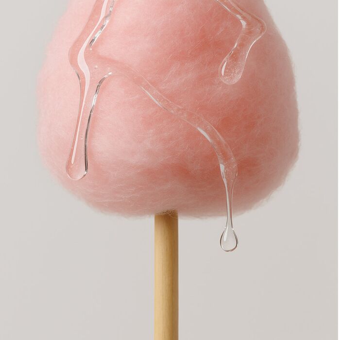 Vata de zahar rozalie cu picaturi de gel transparent, aroma System JO Candy Shop Cotton Candy