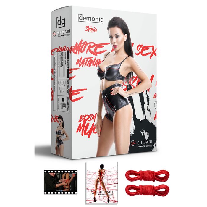 Set Shibari SHINJU, chiloti inalti, bustiera, sfori bondage continut cutie