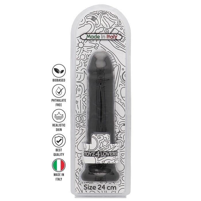 Dildo XXL negru Made in Italy, [ 23cm x 4,5cm ] cutia