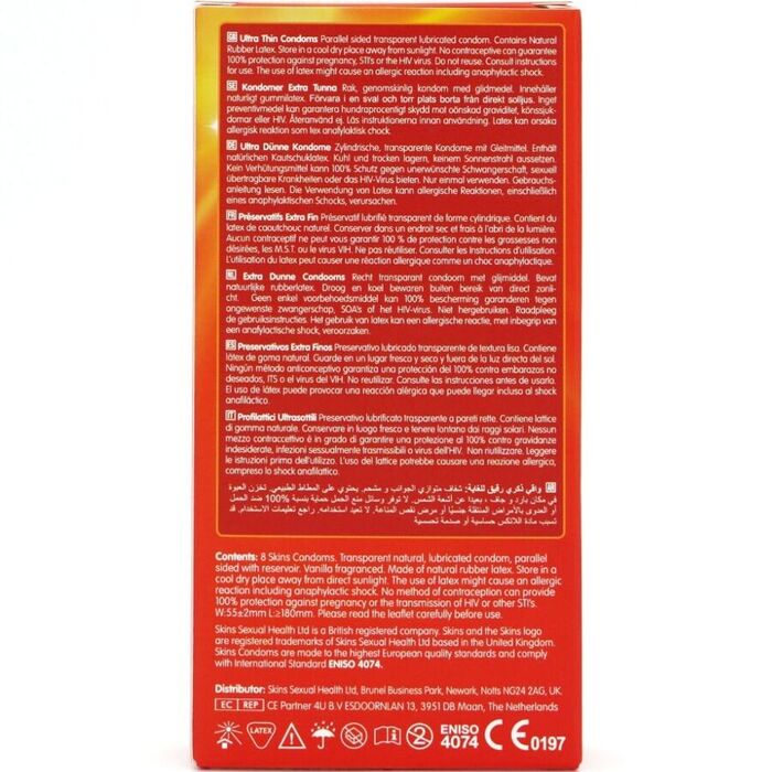Verso cutiei Skins Ultra Thin 8 buc, cu certificare ENISO 4074