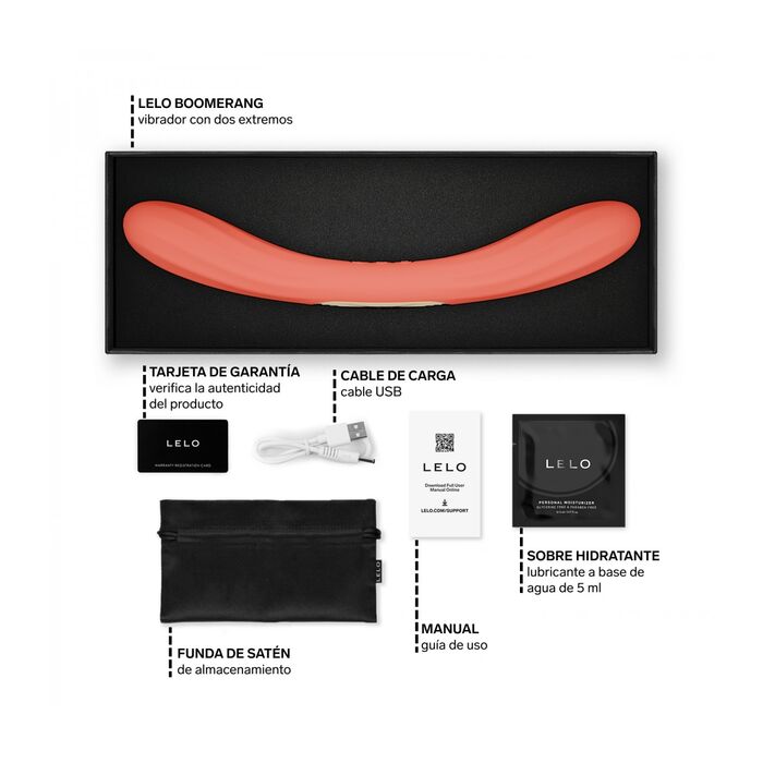 LELO BOOMERANG CORAL RED TESTER componente