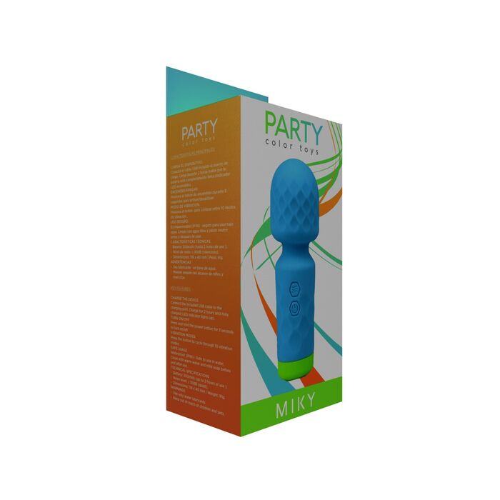Mini Massager - Aparat Masaj Miky Vibrator - Albastru, 10 Vibratii cutie detalii