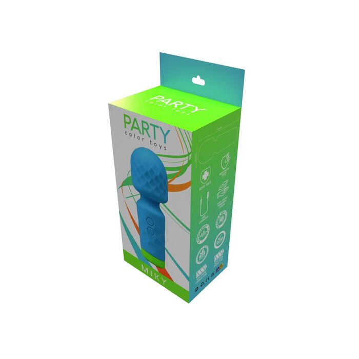 Mini Massager - Aparat Masaj Miky Vibrator - Albastru, 10 Vibratii cutie detaliu