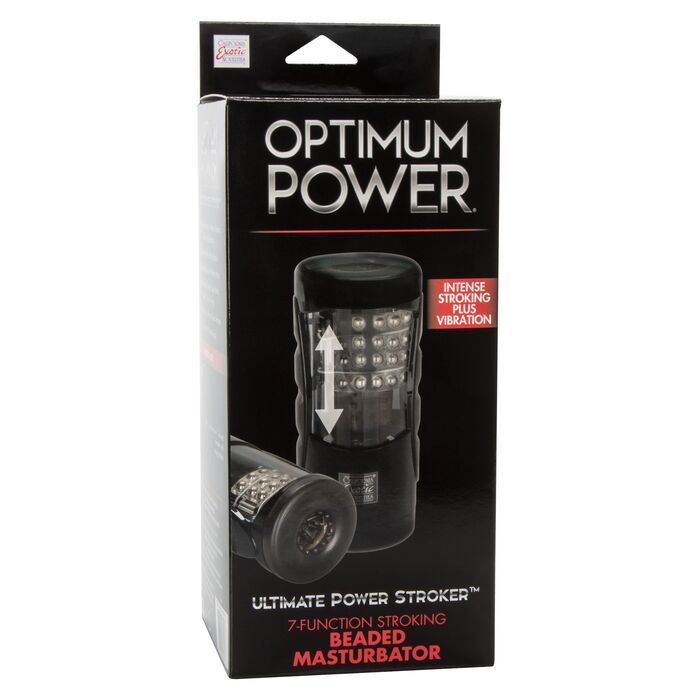Masturbator cu bile si vibratie Ultimate Power Stroker CalExotics negru, cutie originala Optimum Power