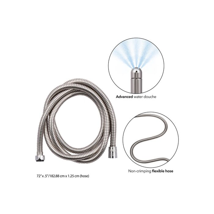 Sistem irigator intim cu furtun si 4 capete CalExotics argintiu, detaliu cap standard rotund