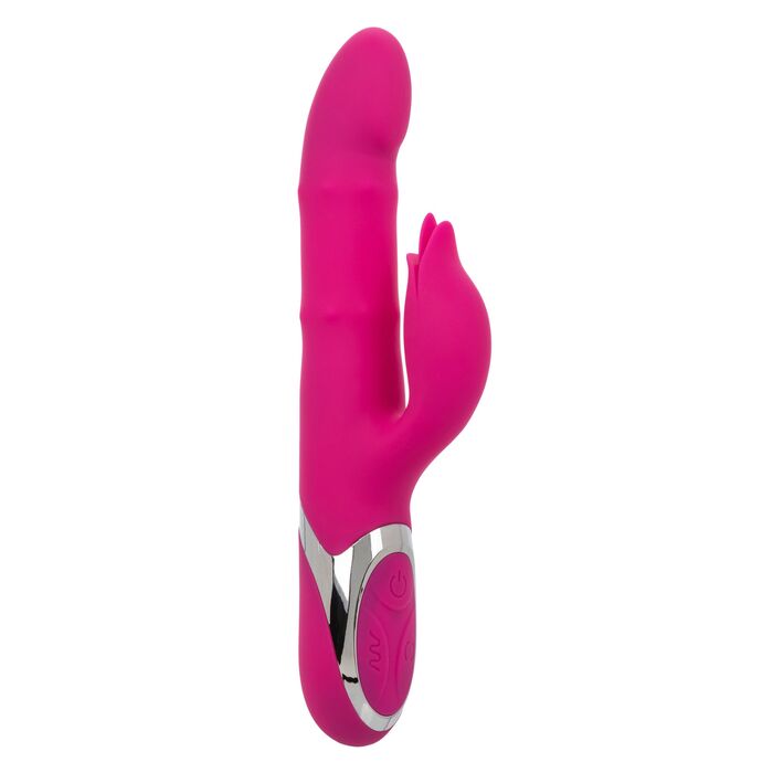 Vibrator rabbit cu bile si miscare ritmica Enchanted Embrace CalExotics roz, vedere de ansamblu