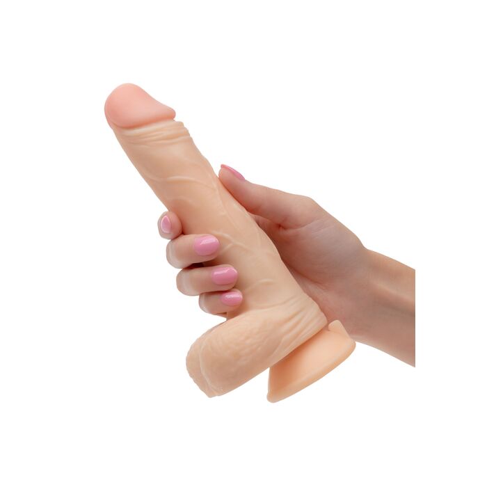 Dildo vibrator realist The Vibrating Quarterback CalExotics natural, vedere de sus