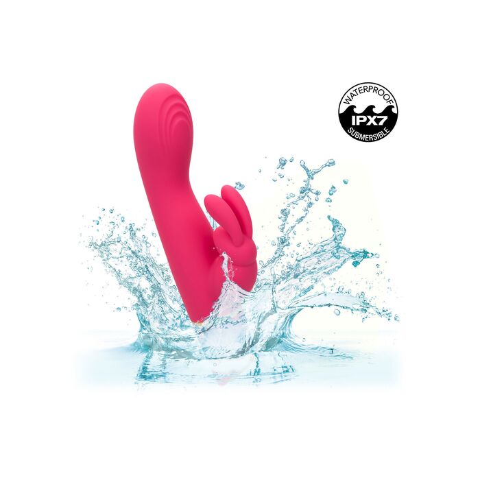 Vibrator rabbit cu doua motoare Love Bunny CalExotics roz, vedere completa