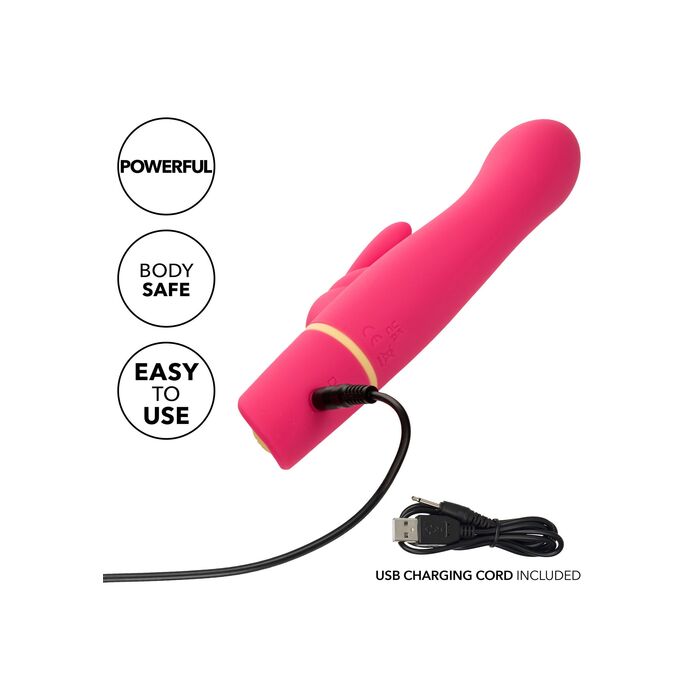 Vibrator rabbit cu doua motoare Love Bunny CalExotics roz, detaliu baza