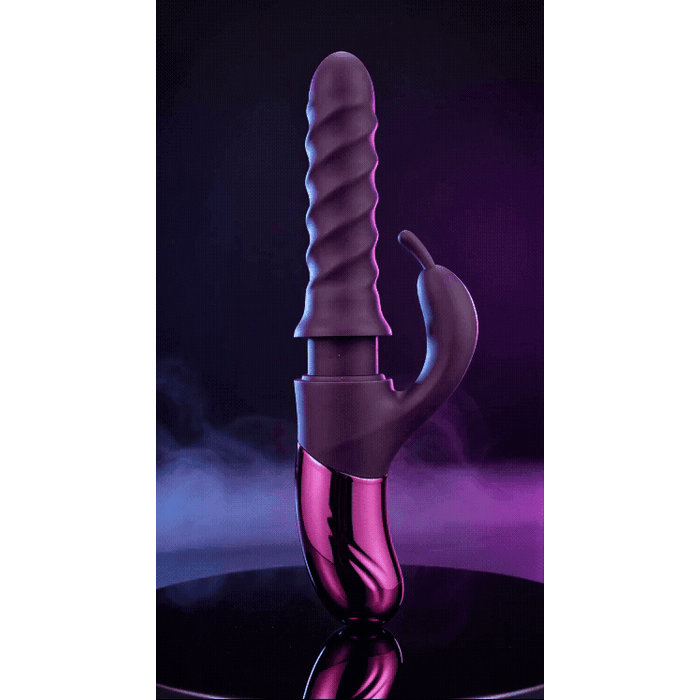 Vibrator Rabbit cu Rotatie si Impingere Swirl She.E.O, Violet video