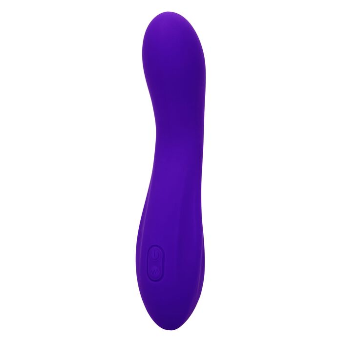 Vibrator flexibil Bend and Hold Rumbler CalExotics mov, vedere de ansamblu cu tija curbata