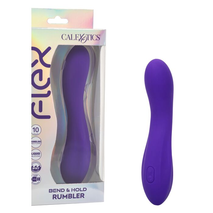 Vibrator flexibil Bend and Hold Rumbler CalExotics mov, vedere din spate