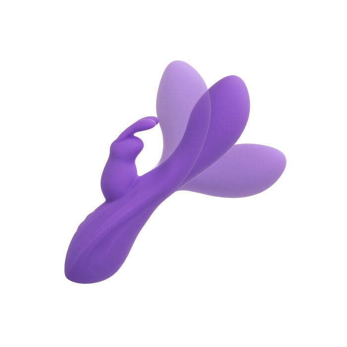 Vibrator rabbit flexibil Bend and Hold Double Rumbler CalExotics mov, detaliu panou control
