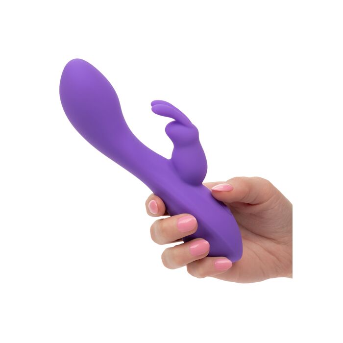 Vibrator rabbit flexibil Bend and Hold Double Rumbler CalExotics mov, vedere completa