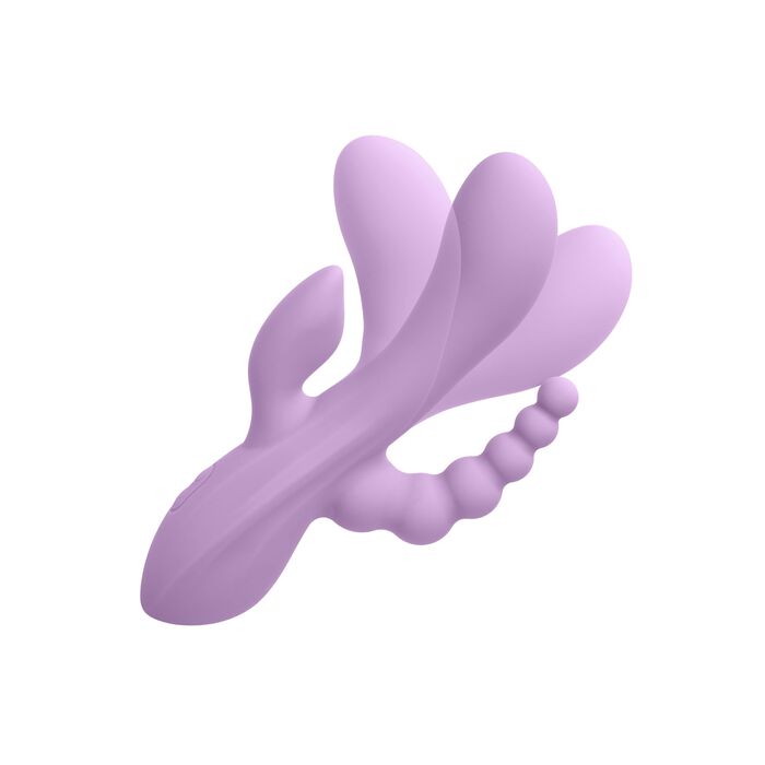 Vibrator triplu flexibil Bend and Hold Rumbler CalExotics mov, detaliu panou control