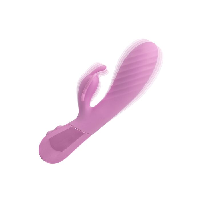 Vibrator dublu cu fluture Aura Dual Flutter CalExotics roz, detaliu panou control