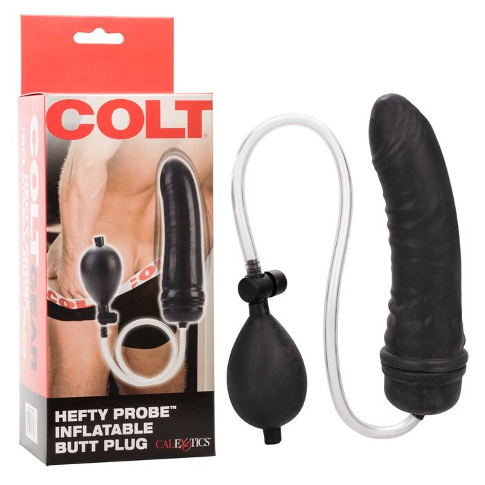 COLT Hefty Probe negru, plug anal gonflabil cu pompa cu bulb si cutia originala CalExotics