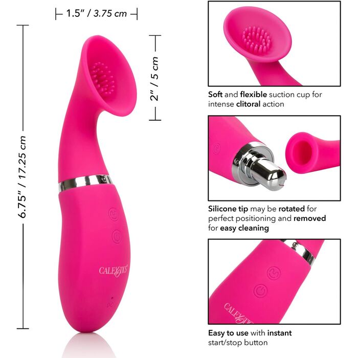 Pompa Clitoridiana cu Vibratii si Suctiune Climaxer CalExotics dimensiuni