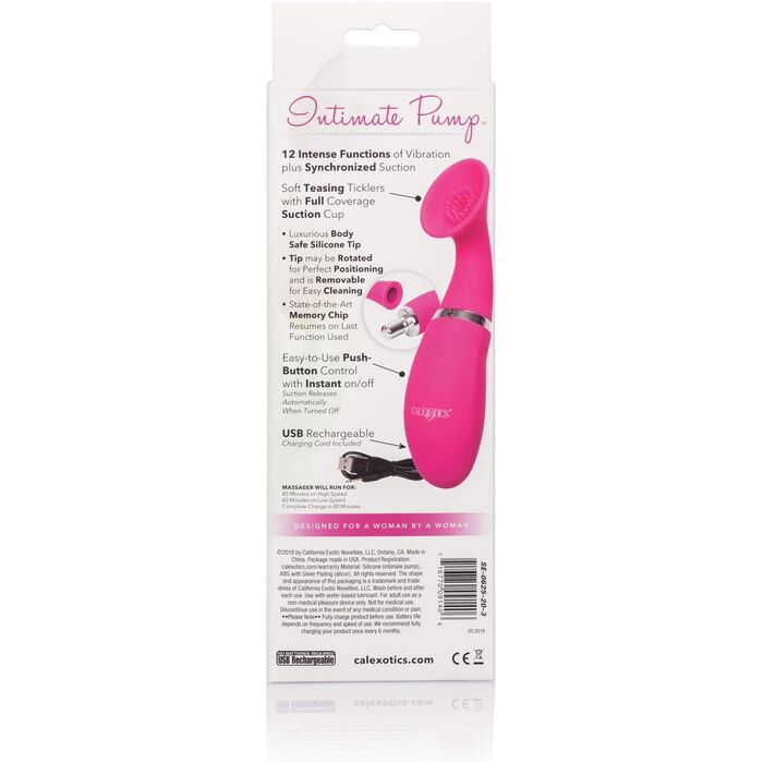 Pompa Clitoridiana cu Vibratii si Suctiune Climaxer CalExotics cutie spate
