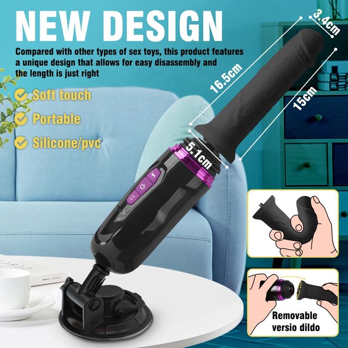 Masina de sex de buzunar Hiram, cu mainile libere, pentru impingere, 6 Viteze new design