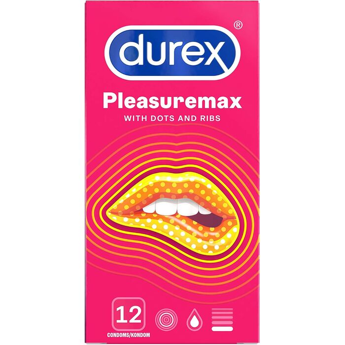 Prezervative Durex Pleasuremax cu striatii si puncte, 12 buc cutie frontala noua