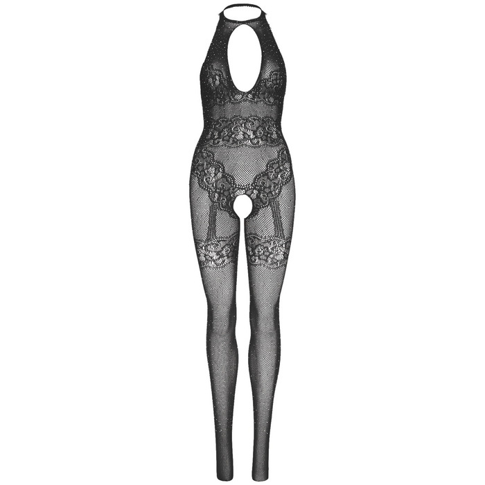 Body Dres Fishnet cu Stras Leg Avenue, Negru, S-L