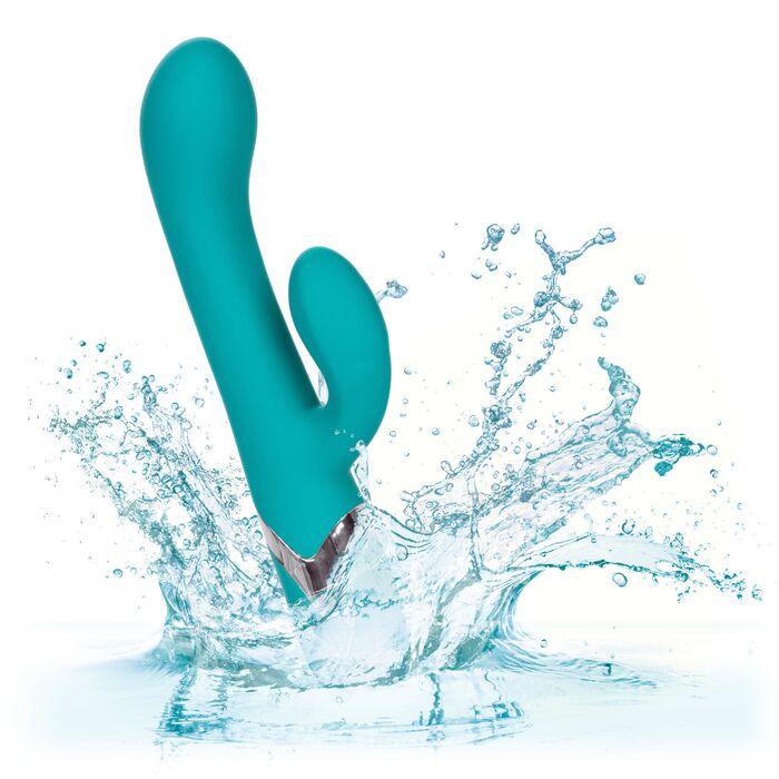 Vibrator Rabbit CalExotics Enchanted Lover, Turcoaz, 12 Vibratii, 4 Rotatii waterproff