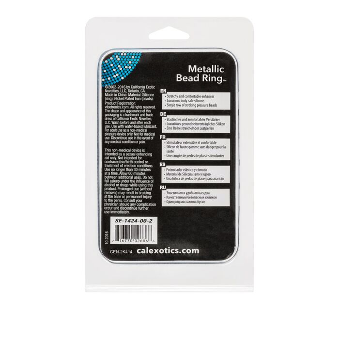 Inel Penis din Silicon cu Bile Metalice CalExotics, Transparent spate cutie