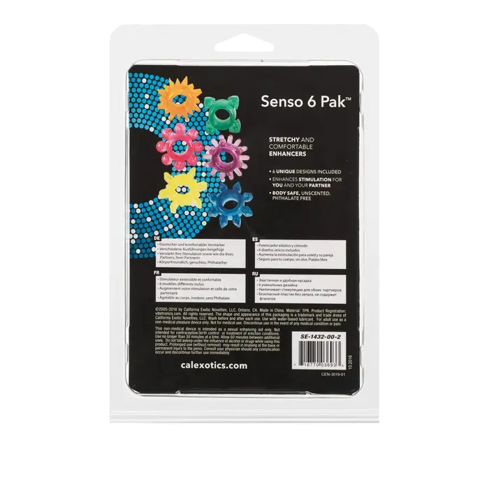 Inele penis Senso 6 Pak, a versatile and super-stretchy erection enhancer cutie spate
