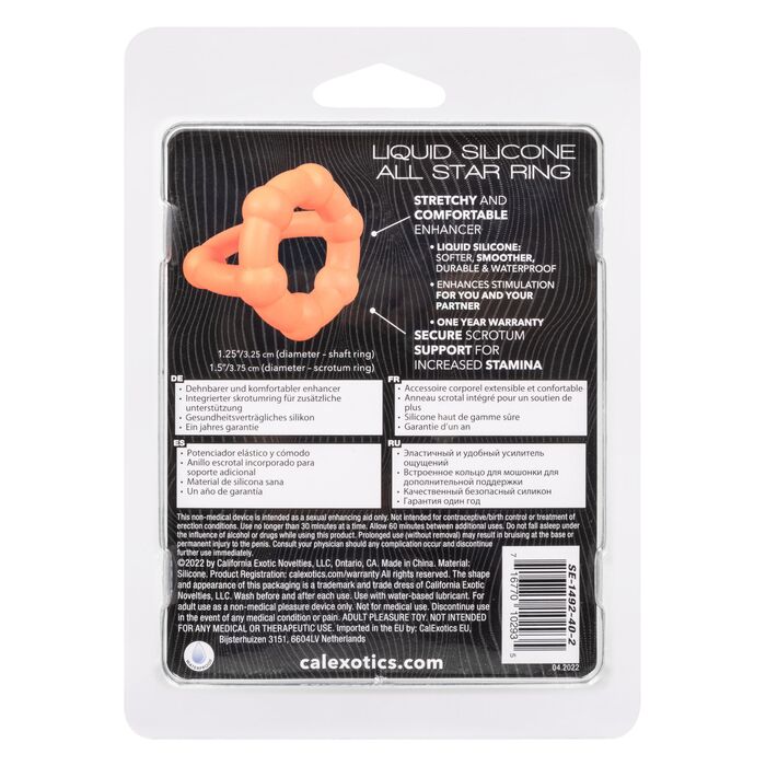 Inel penis Dublu Alpha™ Liquid Silicone All Star Ring cutie spate