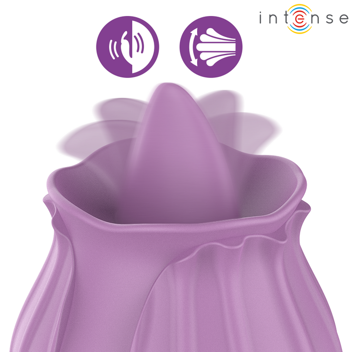 Detaliu macro al varfului Intense Azalea, cu simbolurile de vibratie