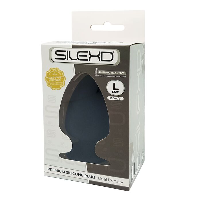 Cutia originala Silexd Premium Silicone Plug Dual Density, marime L, 13cm