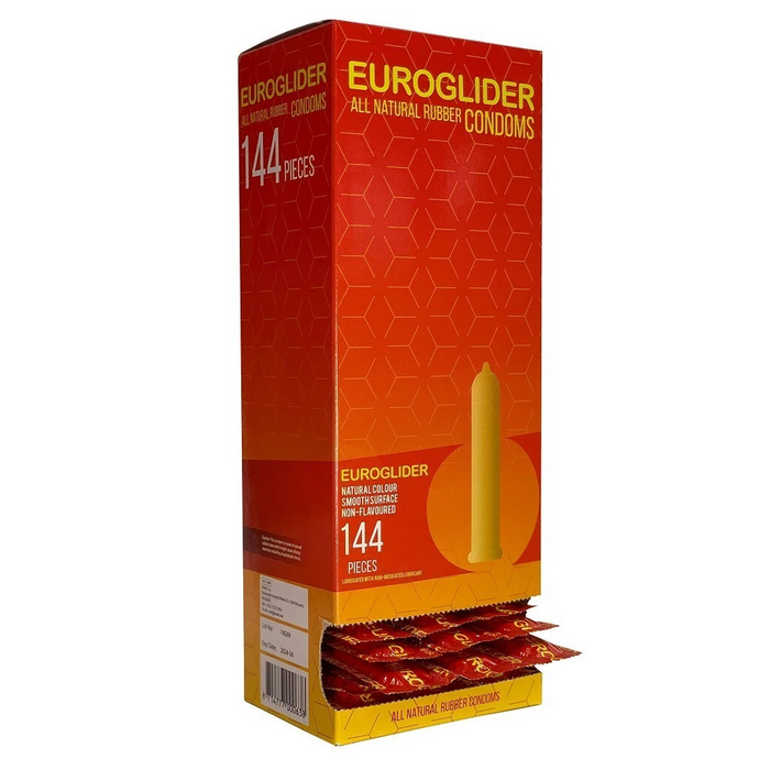 Prezervative din Latex Natural Euroglider, Pachet Economic 144 Bucati cutie deschisa