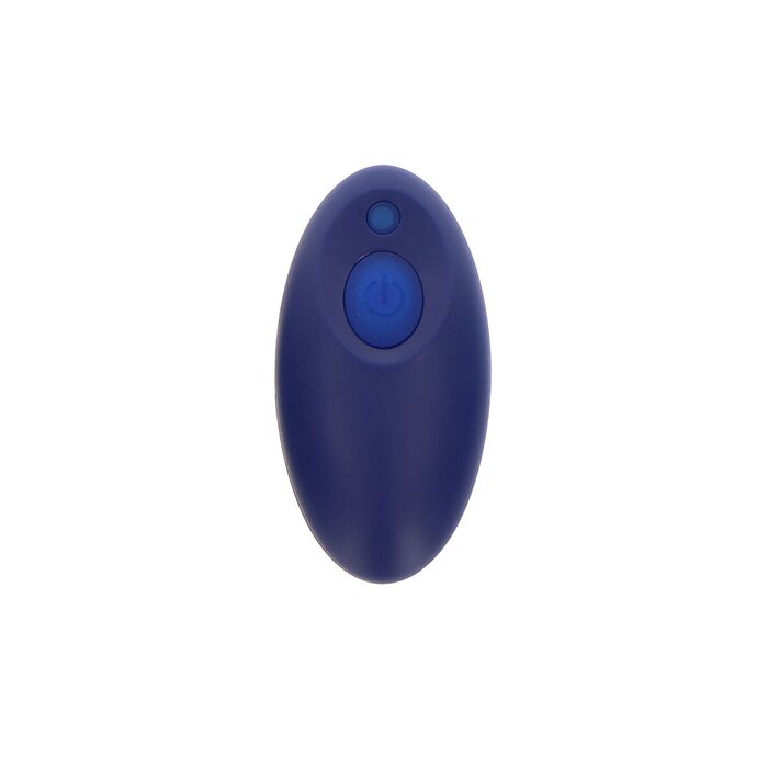 Dop anal vibrator The Sparkle ToyJoy albastru, telecomanda wireless ovala cu buton de pornire