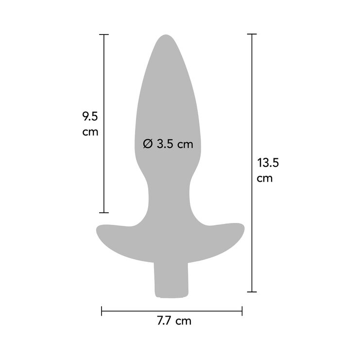 Dop anal vibrator The Sparkle ToyJoy albastru, infografic cu iconite de functii