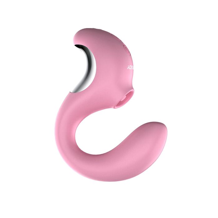 Vibrator clitoridian Twist ToyJoy roz, vedere din alt unghi