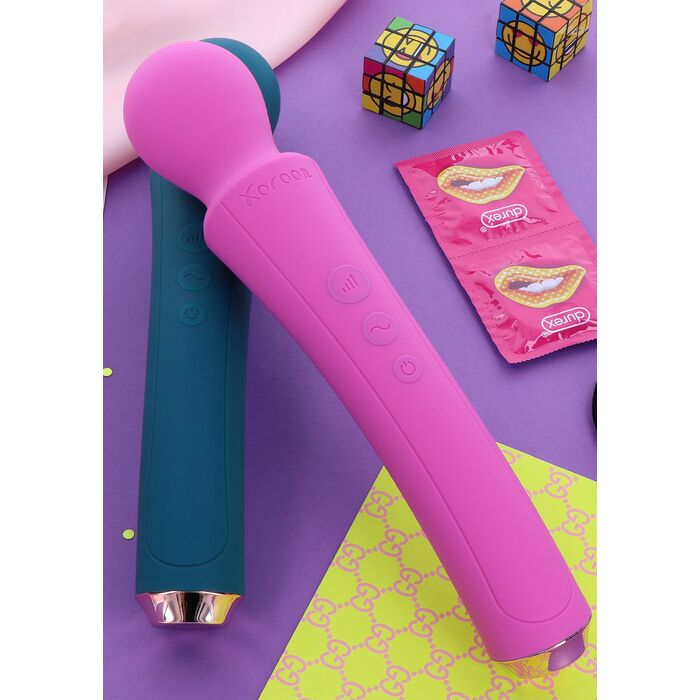 Aparat de masaj Curved Wand Xocoon fucsia, in cutia originala
