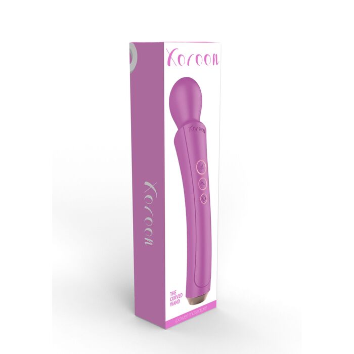 Aparat de masaj Curved Wand Xocoon fucsia, detaliu cap flexibil